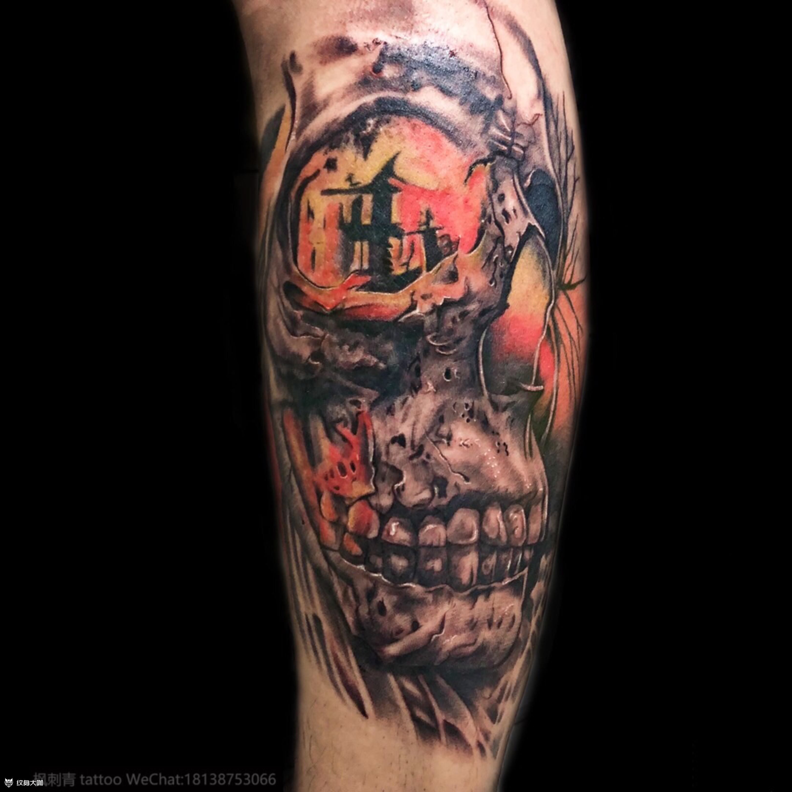 骷髅头_纹身图案手稿图片_物语-枫的纹身作品集