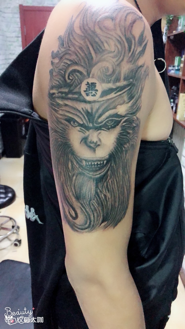 大臂猴子_纹身图案手稿图片_于洪旭的纹身作品集