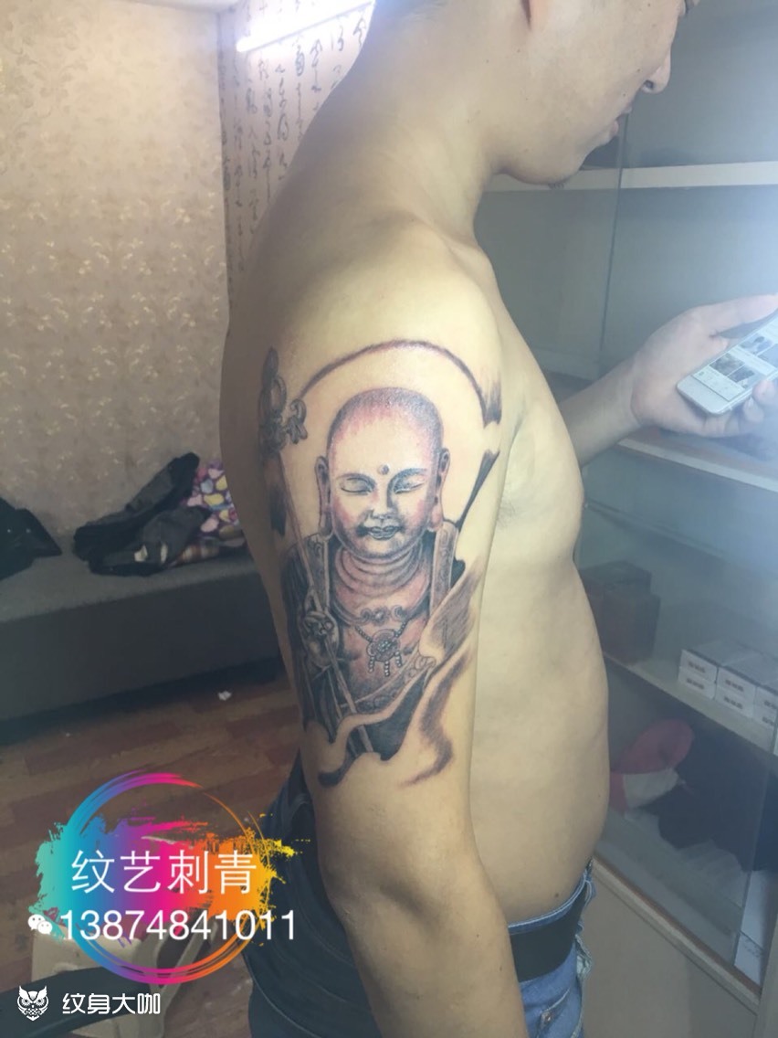 地藏王_纹身图案手稿图片_大兵的纹身作品集
