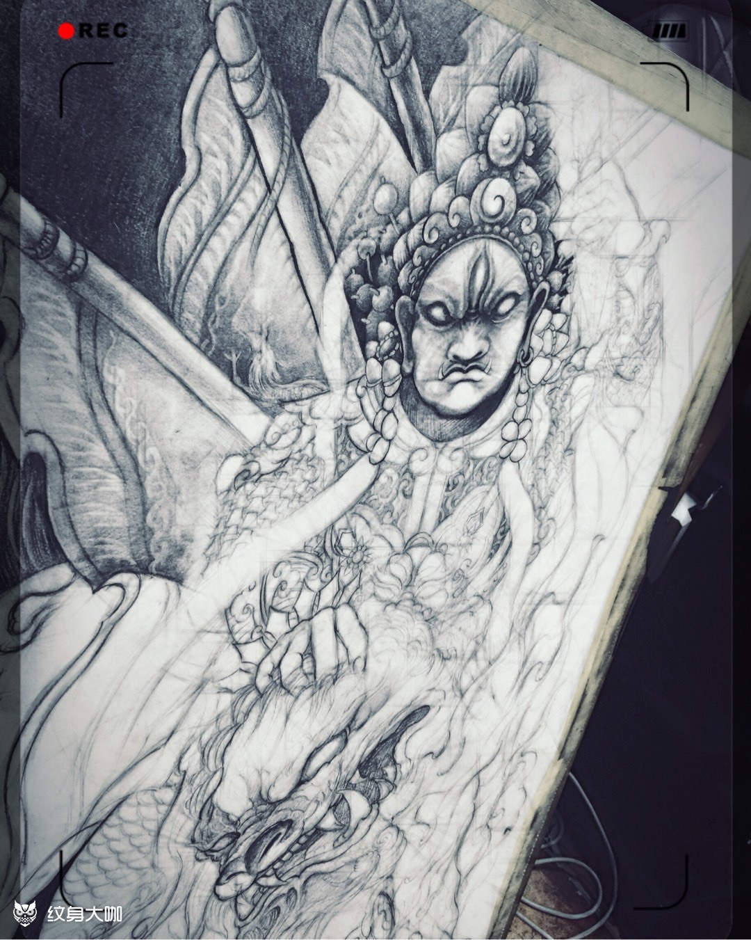 战狮_纹身图案手稿图片_耀扬的纹身作品集