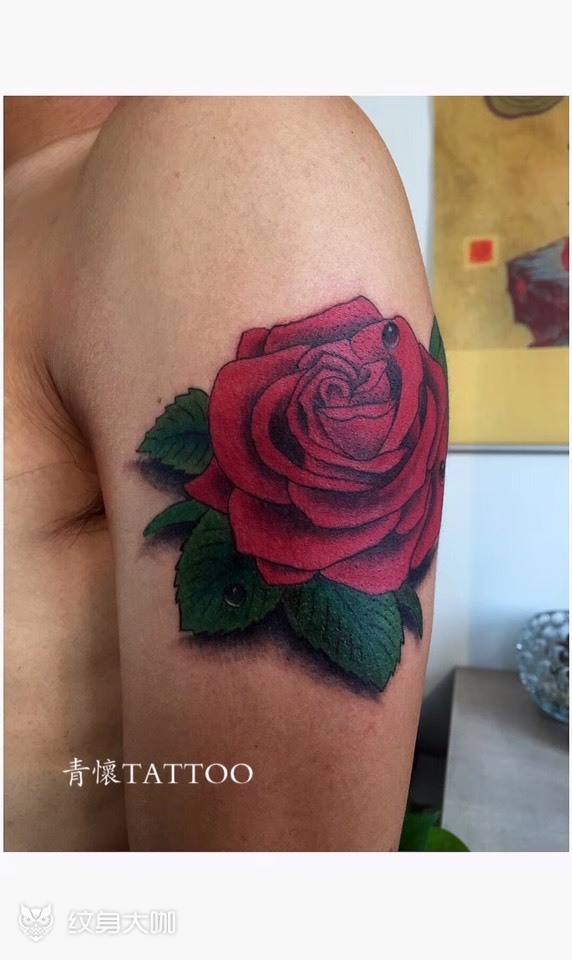 玫瑰花_纹身图案手稿图片_青怀·tattoo 的纹身作品集
