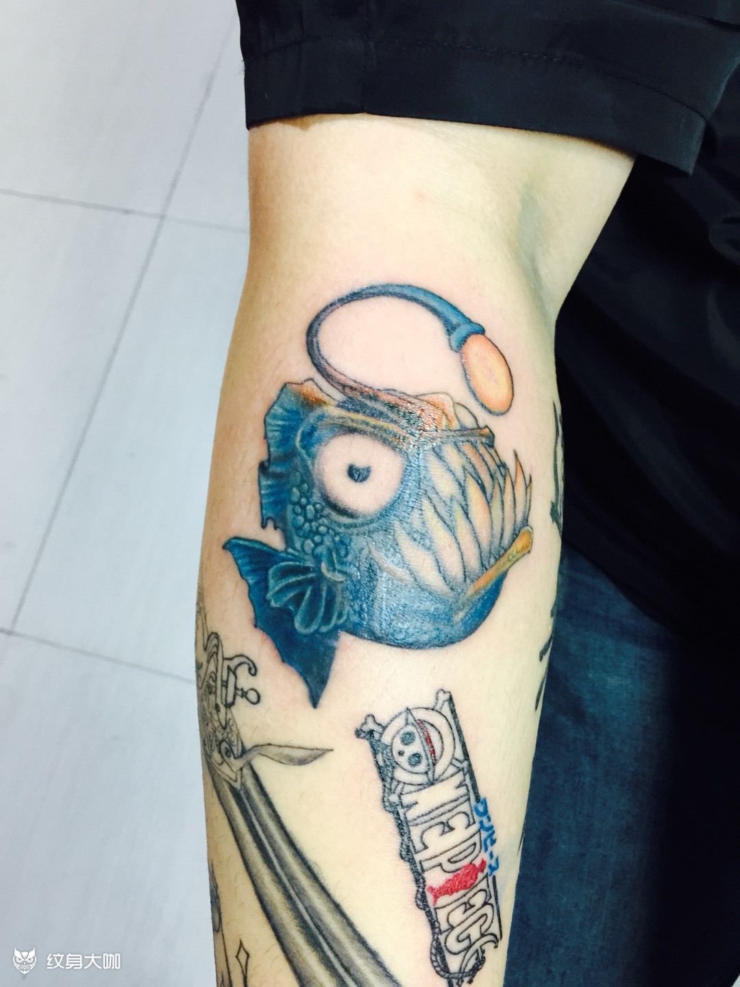 魔鬼鱼_纹身图案手稿图片_老董的纹身作品集