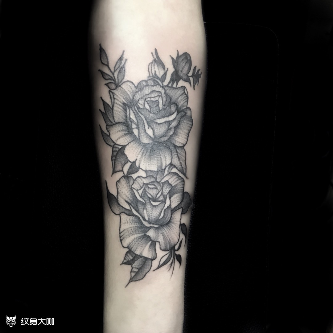73暗黑系花_纹身图案手稿图片_a9的纹身作品集