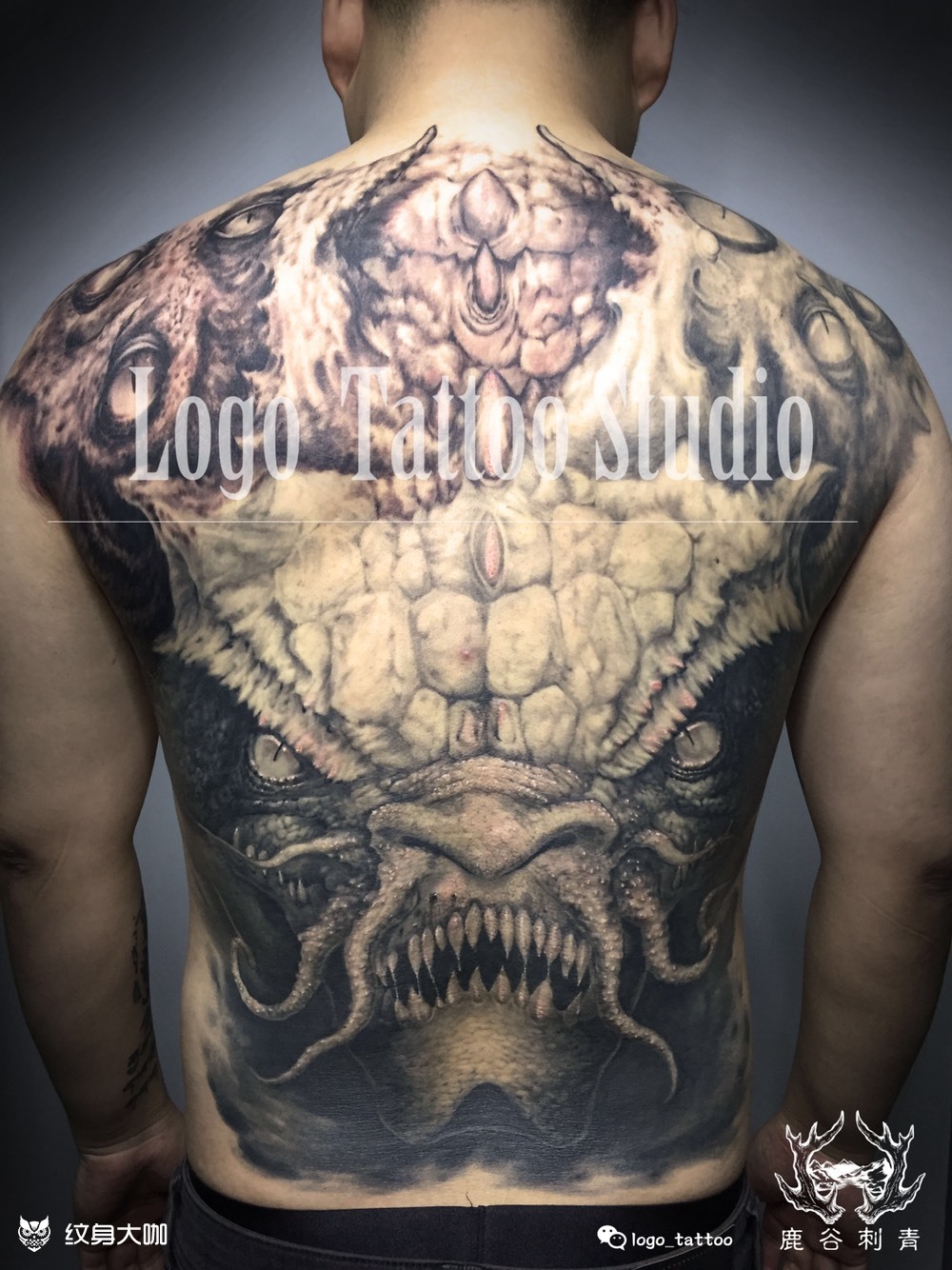 满背龙头终于此作品参照于师叔岳阳新刺客岳恒老师的作品