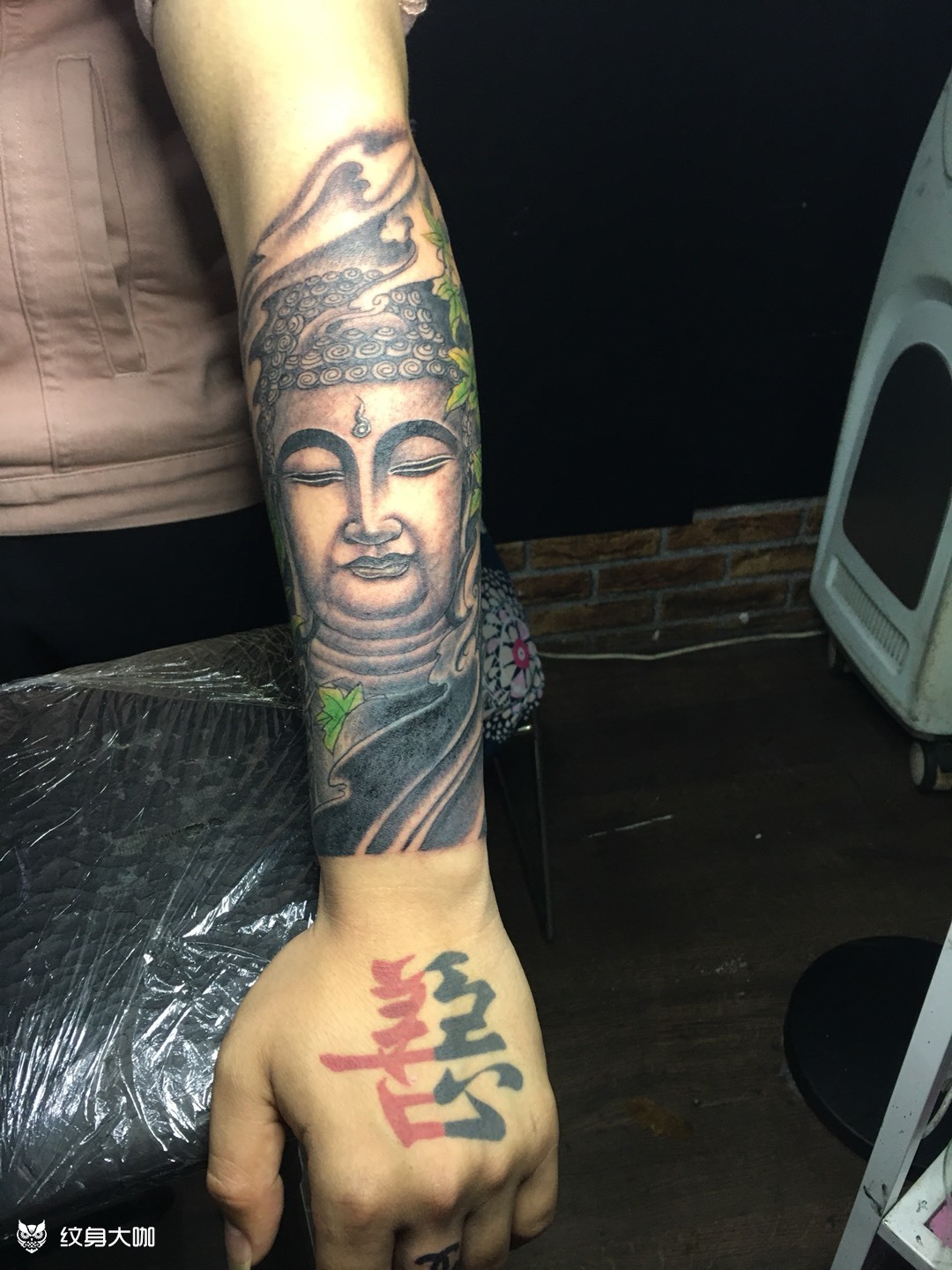 覆盖钻石96后大日如来花臂_纹身图案手稿图片_鼎龙纹身老店的纹身