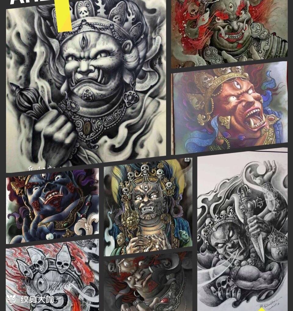 大黑天_纹身图案手稿图片_王凤的纹身作品集