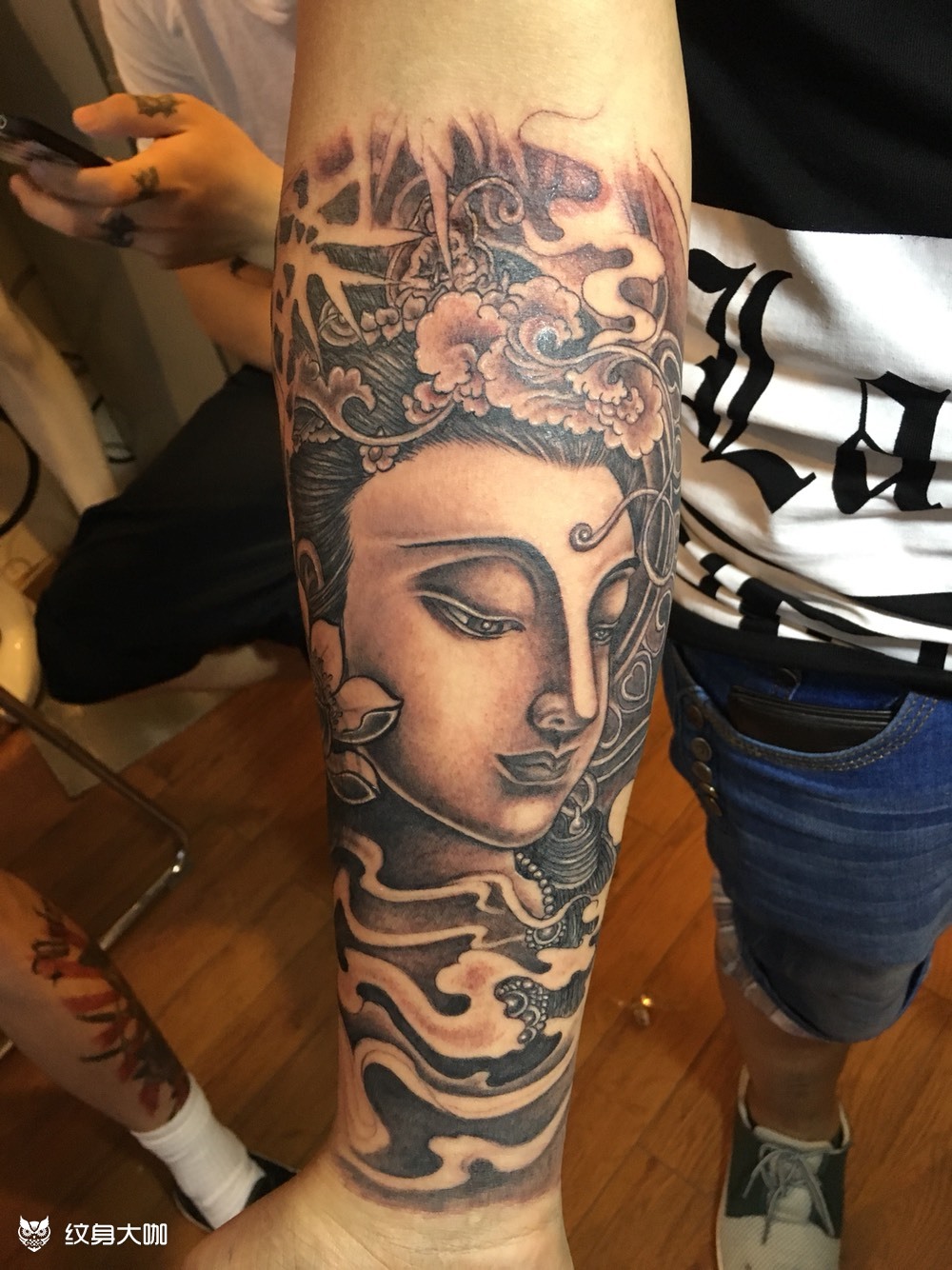 普贤菩萨包小臂_纹身图案手稿图片_黄子浩的纹身作品集