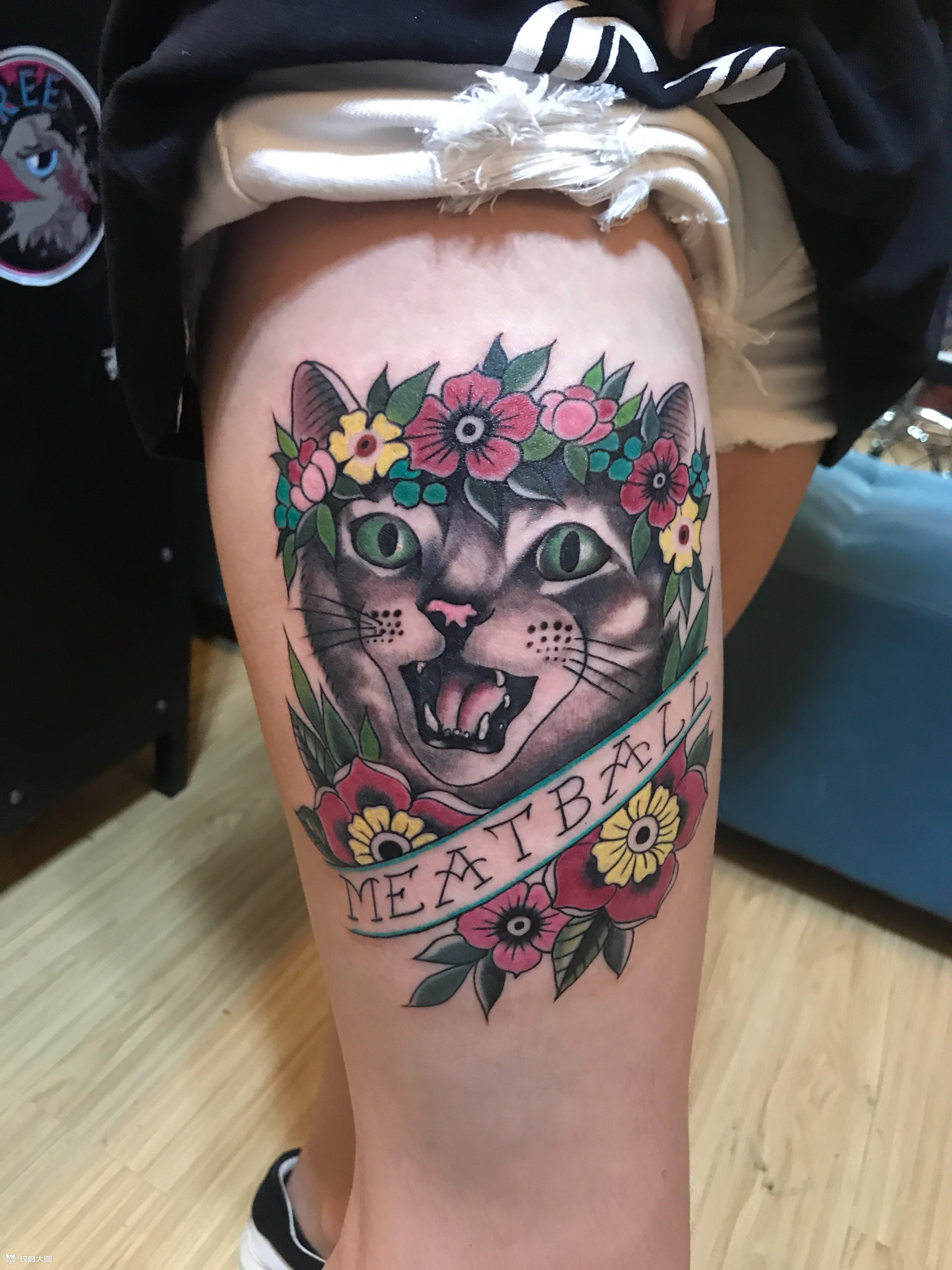 old school 猫咪_纹身图案手稿图片_张磊的纹身作品集