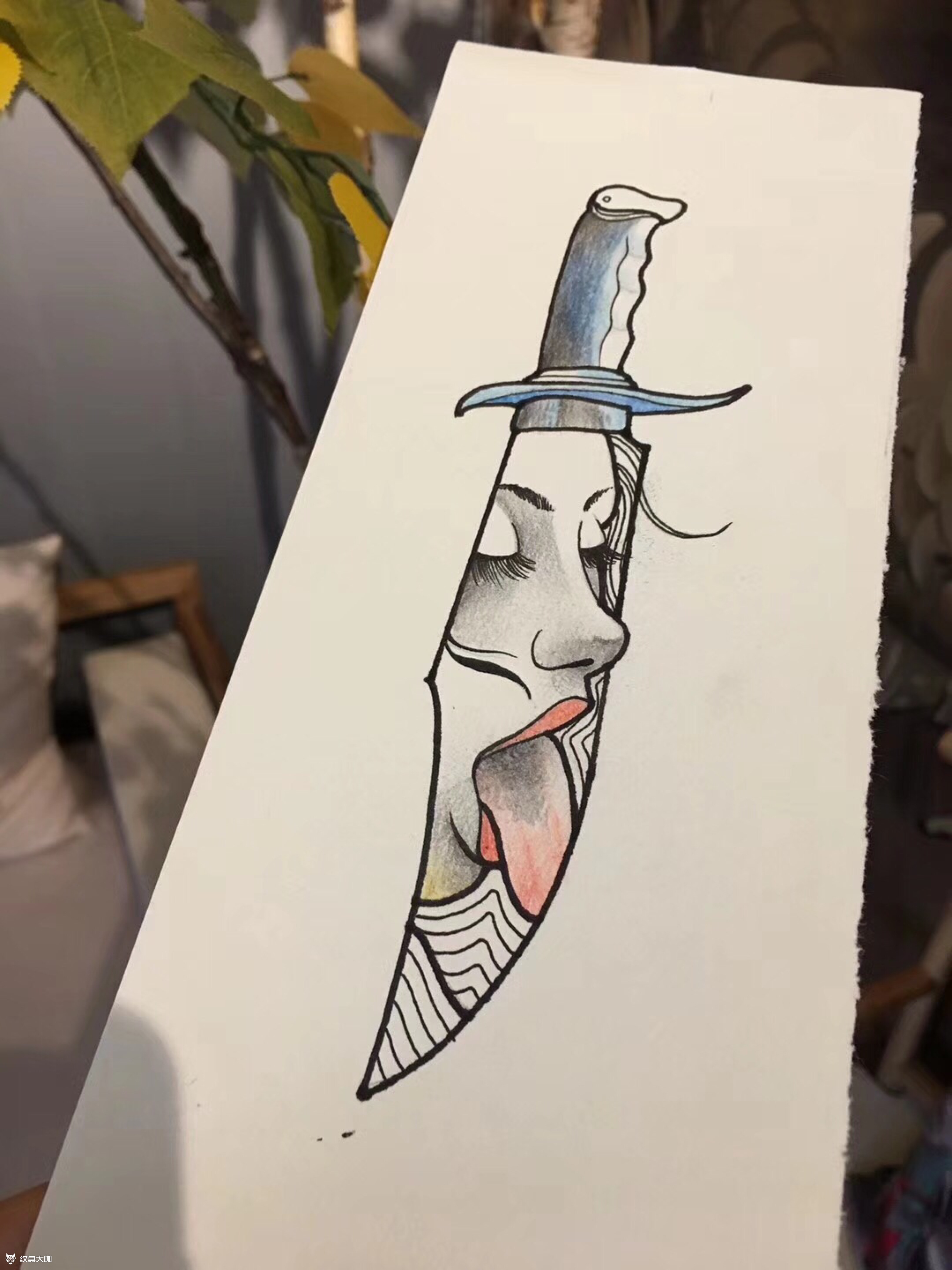 手稿 刀_纹身图案手稿图片_cathy的纹身作品集
