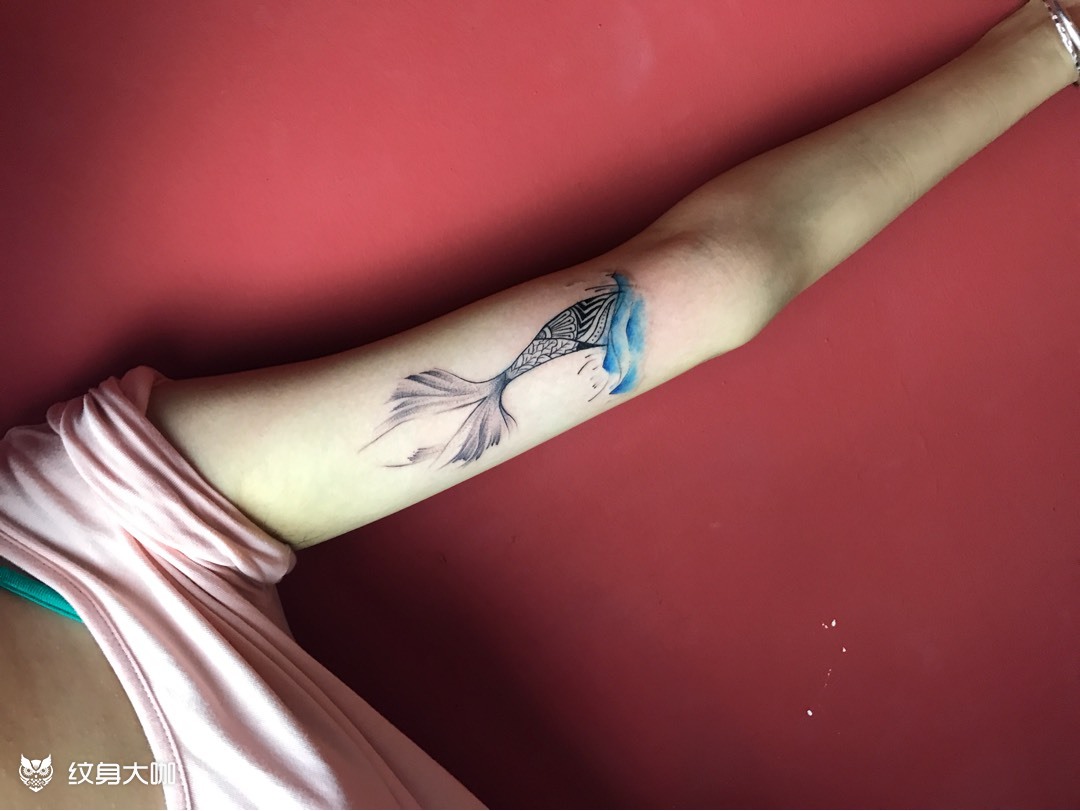 鱼尾_纹身图案手稿图片_阿福的纹身作品集