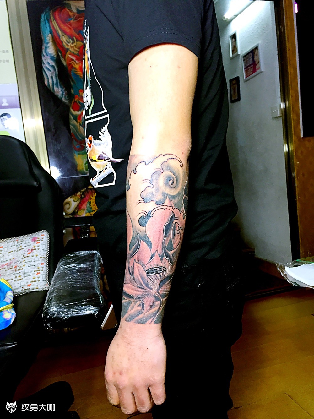 半臂_纹身图案手稿图片_黄茂生的纹身作品集