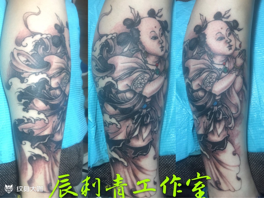 童子_纹身图案手稿图片_痛苦信仰的纹身作品集