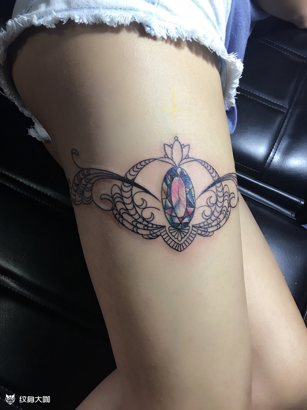 大腿蕾丝_纹身图案手稿图片_jay的纹身作品集