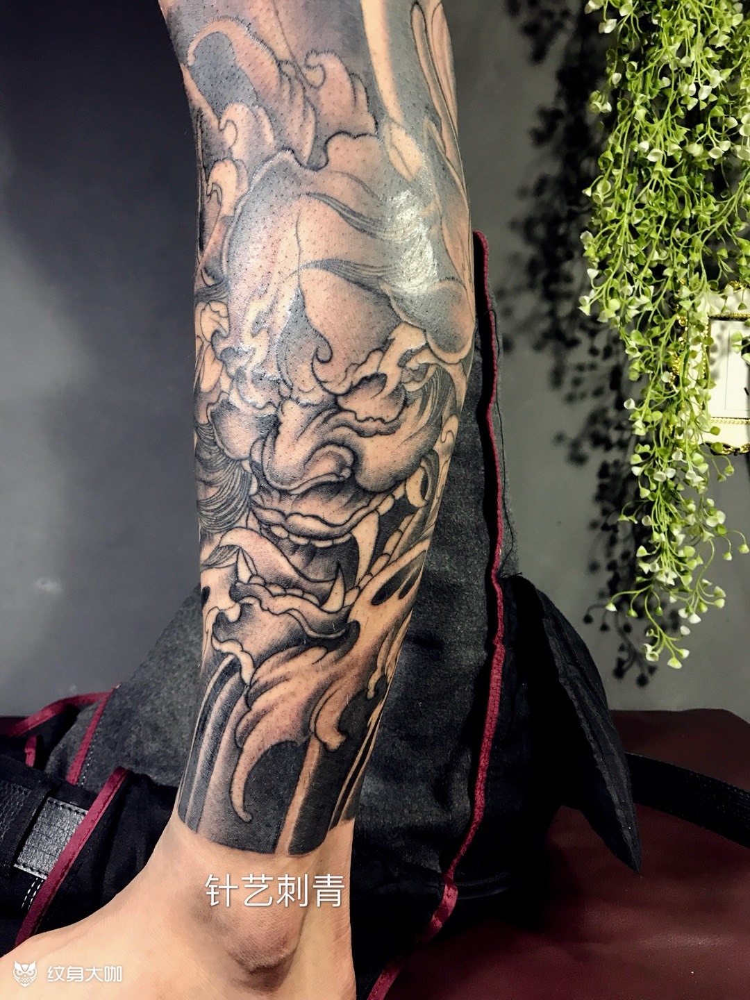 小腿般若_纹身图案手稿图片_赵纹的纹身作品集