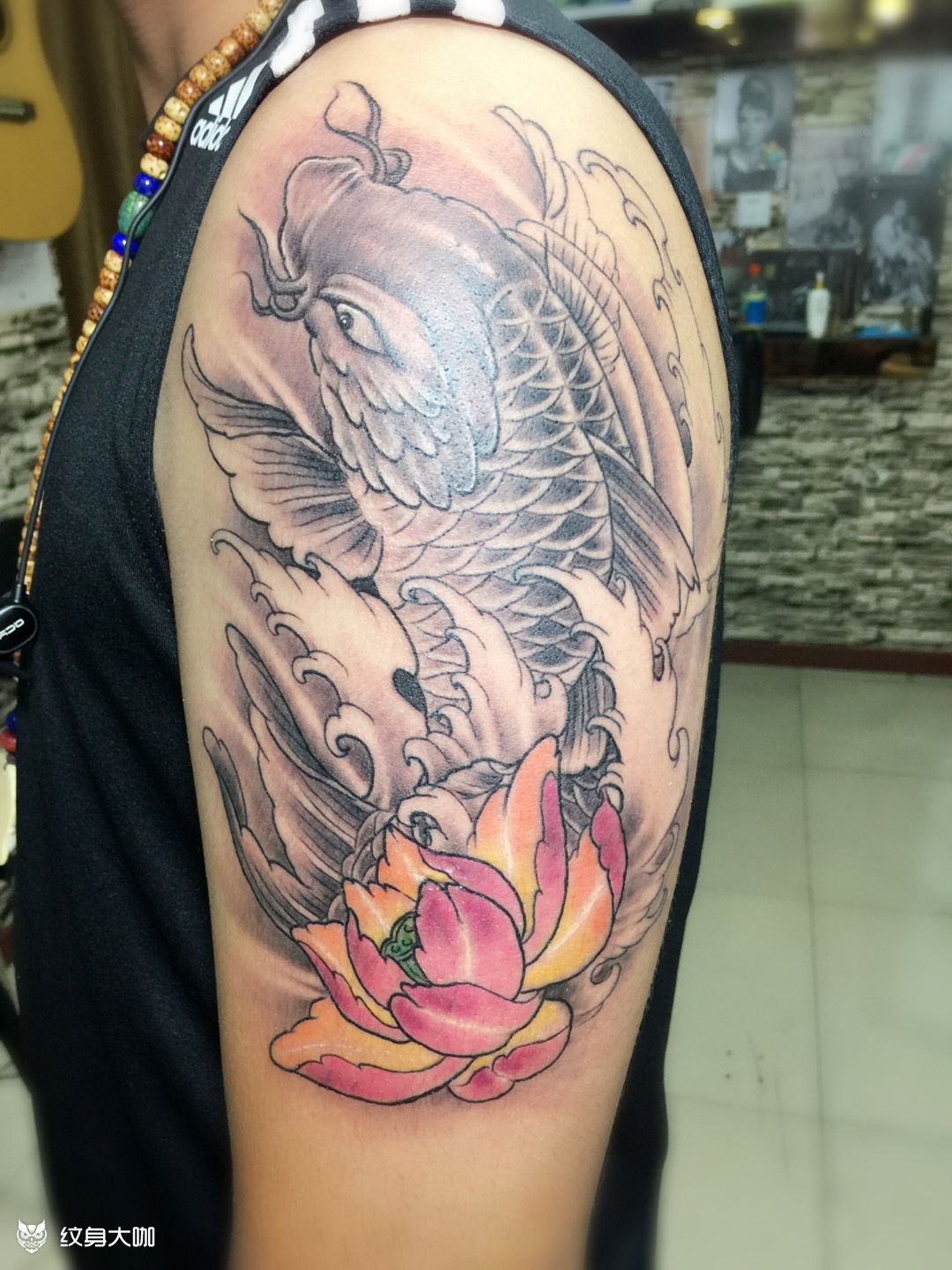 鲤鱼_纹身图案手稿图片_夜行堂的纹身作品集