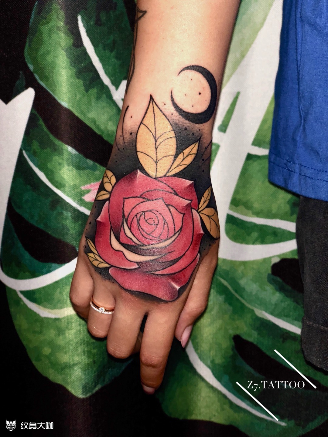 手背玫瑰_纹身图案手稿图片_椰子的纹身作品集