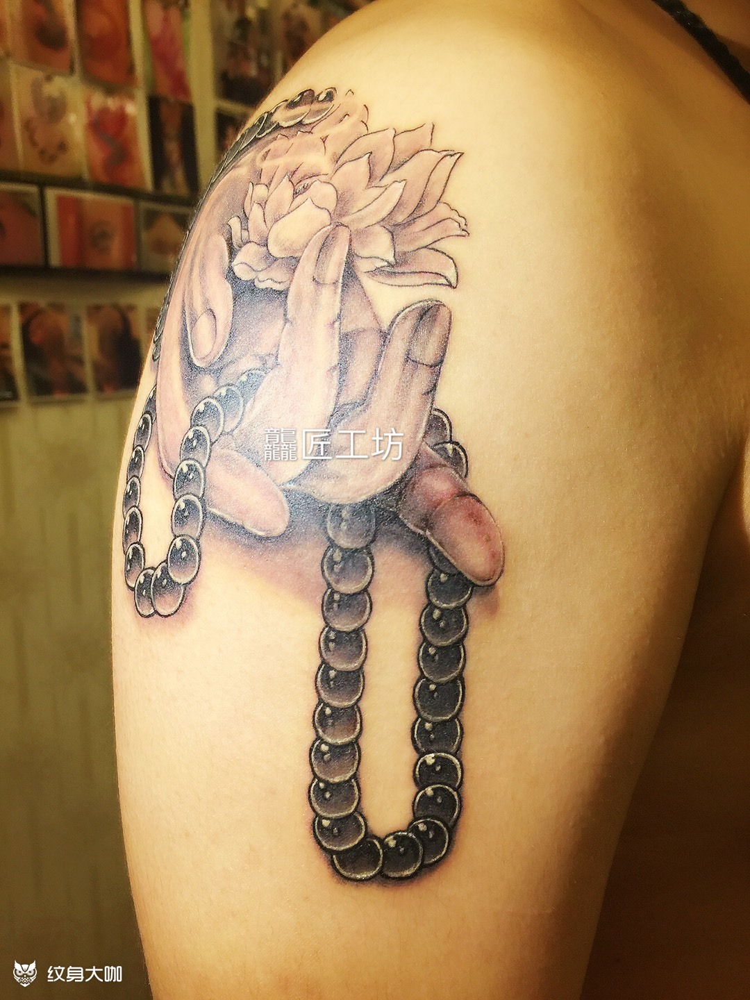 佛手莲链_纹身图案手稿图片_周雄飞的纹身作品集