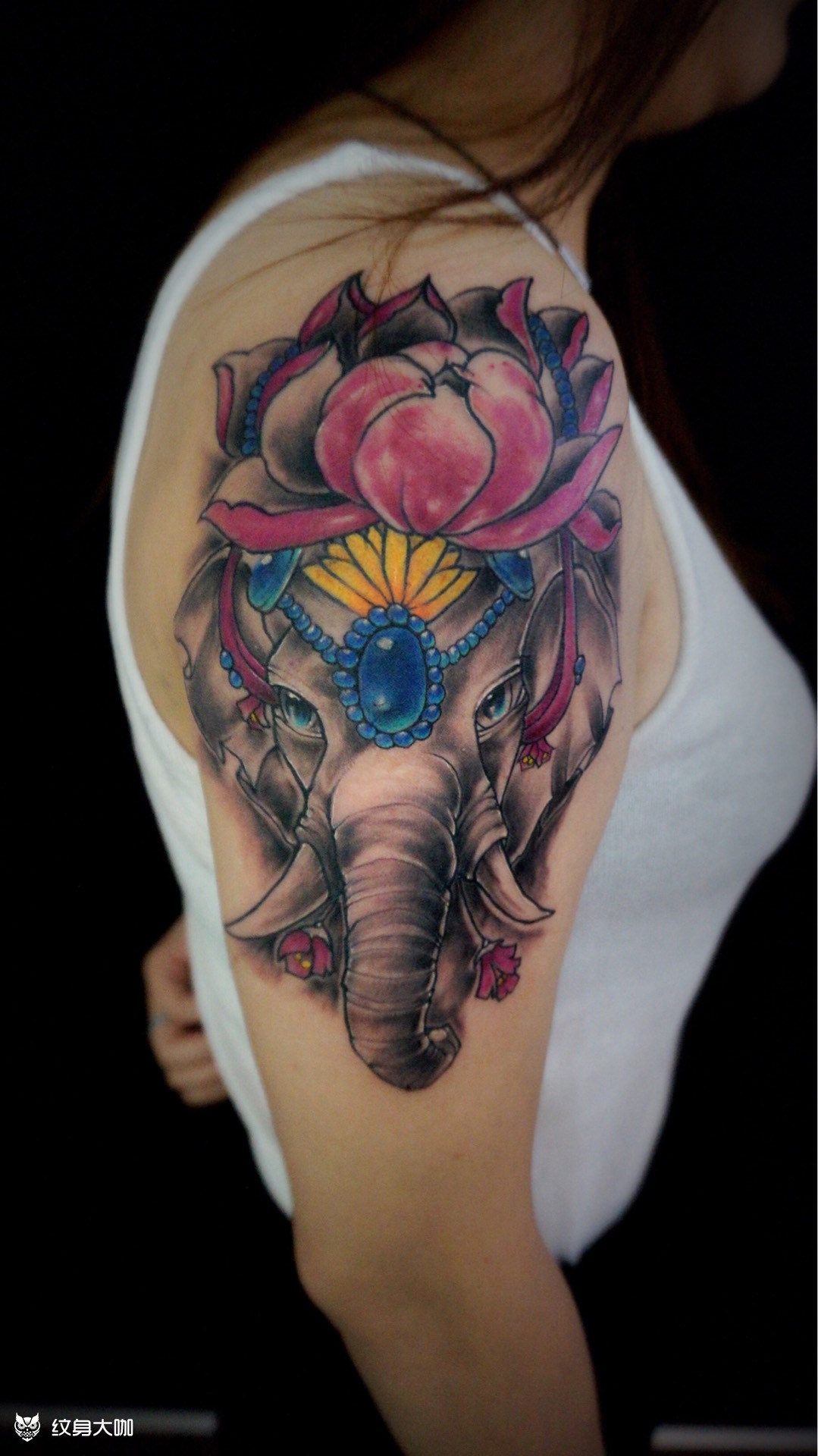 水彩大象_纹身图案手稿图片_饭团的纹身作品集