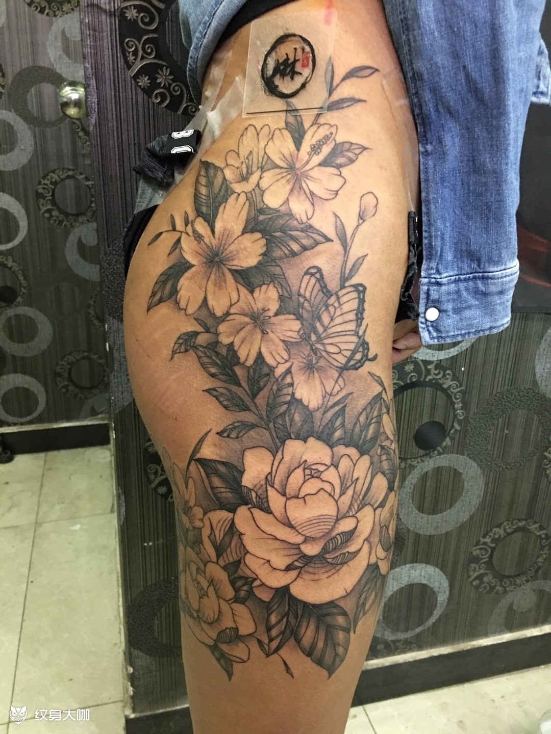 腿侧花_纹身图案手稿图片_田林的纹身作品集