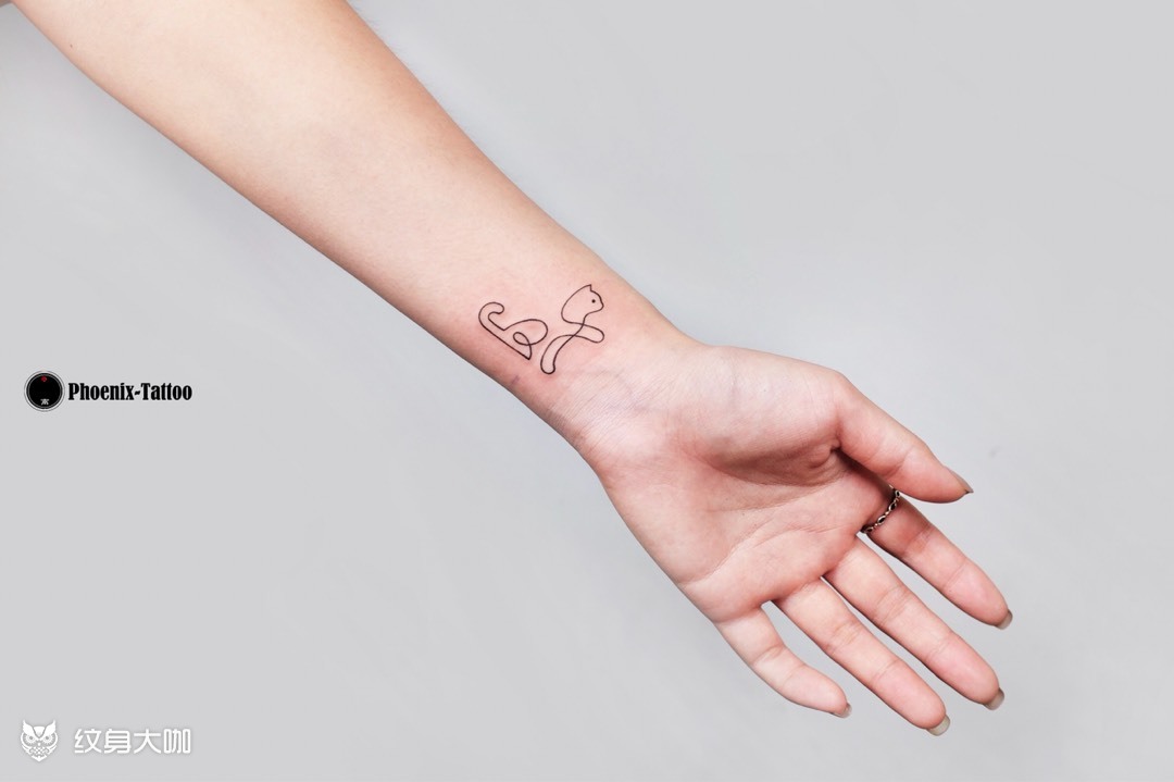 线条猫#_纹身图案手稿图片_小杰宝96的纹身作品集