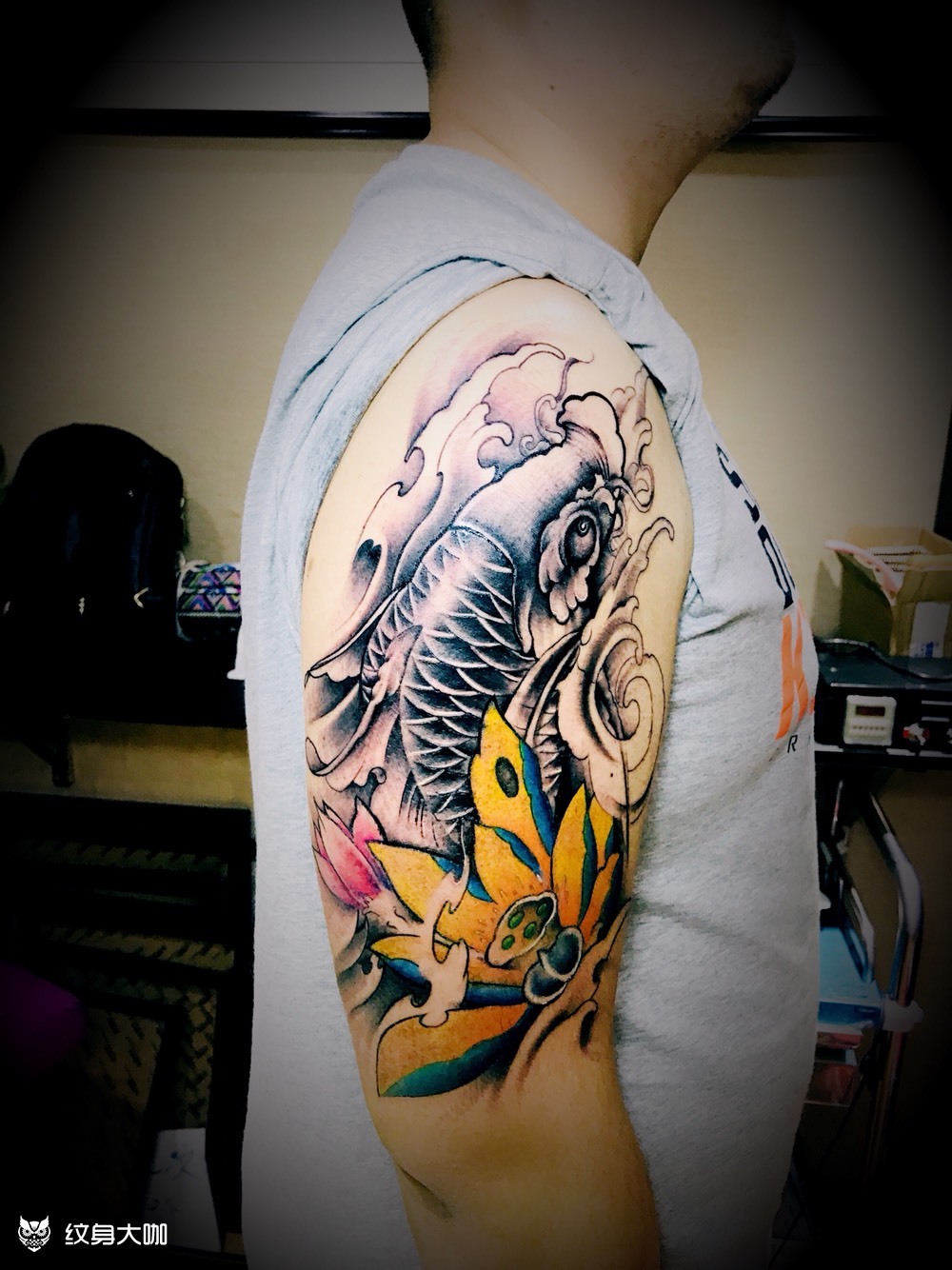 大臂鲤鱼佛魔思_纹身图案手稿图片_思思的纹身作品集
