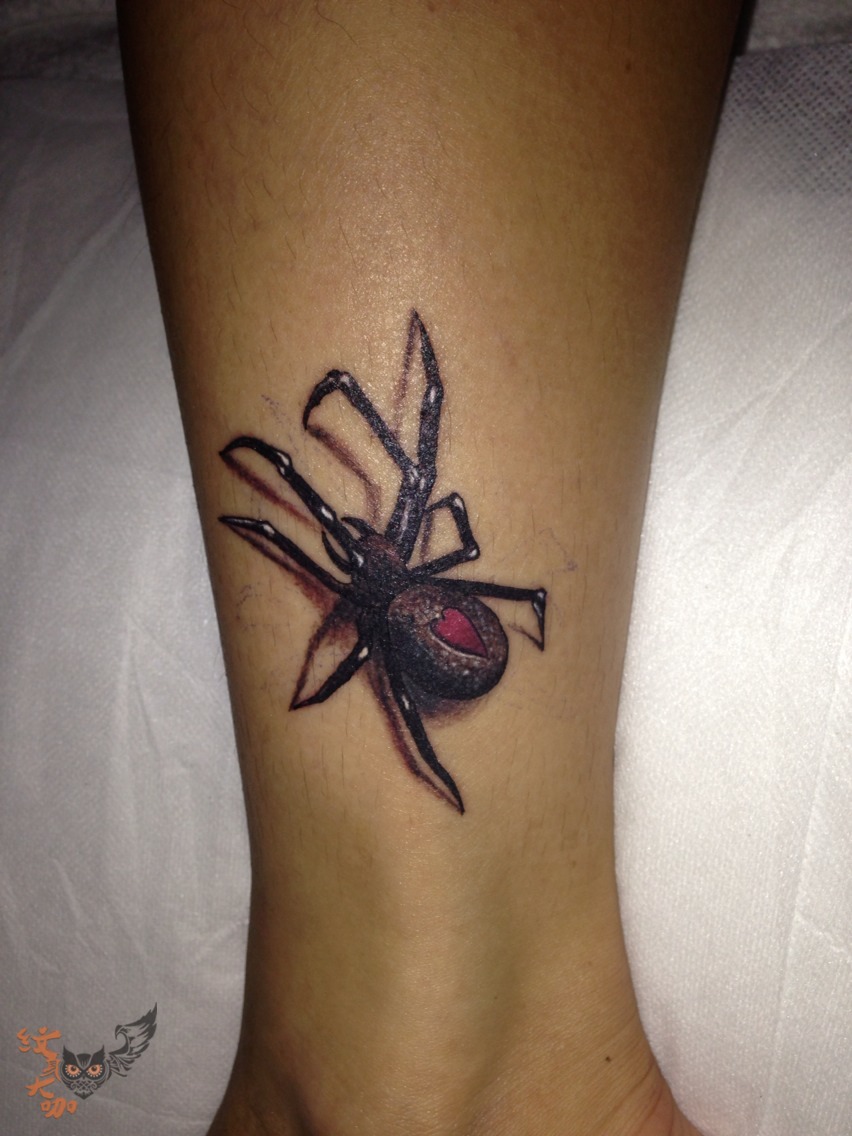 3d蜘蛛_纹身图案手稿图片_玖炫刺- 羿的纹身作品集