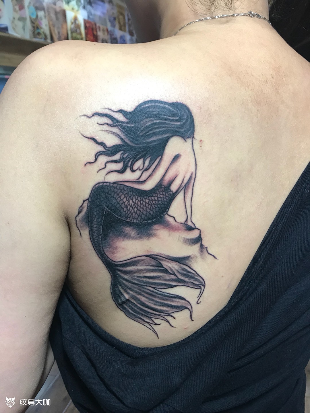 美人鱼_纹身图案手稿图片_狼客总店的纹身作品集
