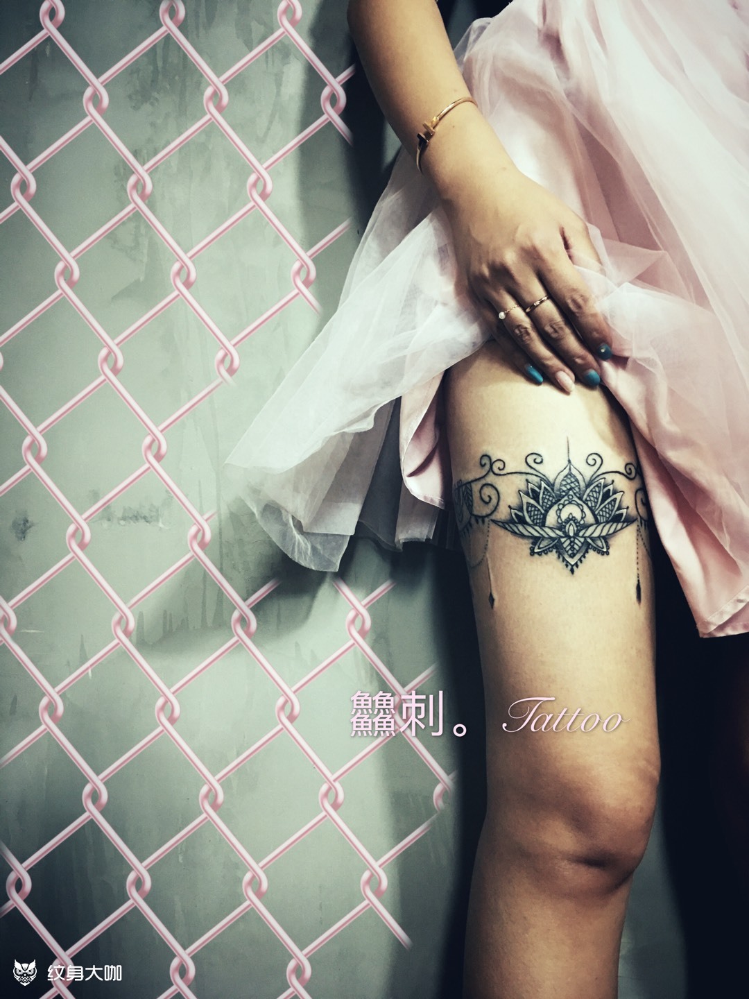 腿环_纹身图案手稿图片_蓓蓓的纹身作品集