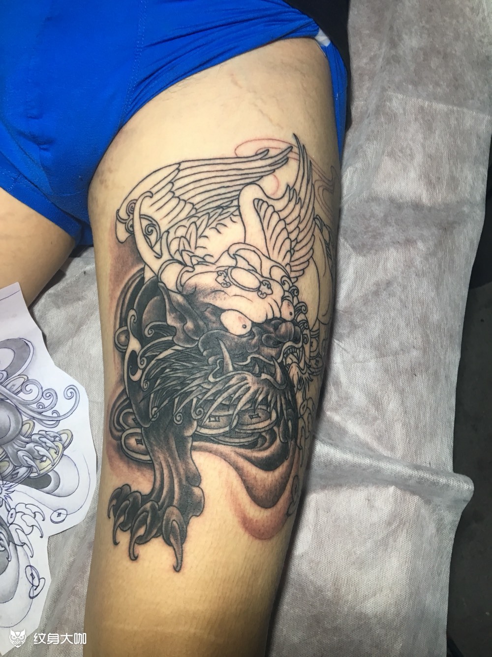 貔貅未完成_纹身图案手稿图片_手艺人阿杰的纹身作品集