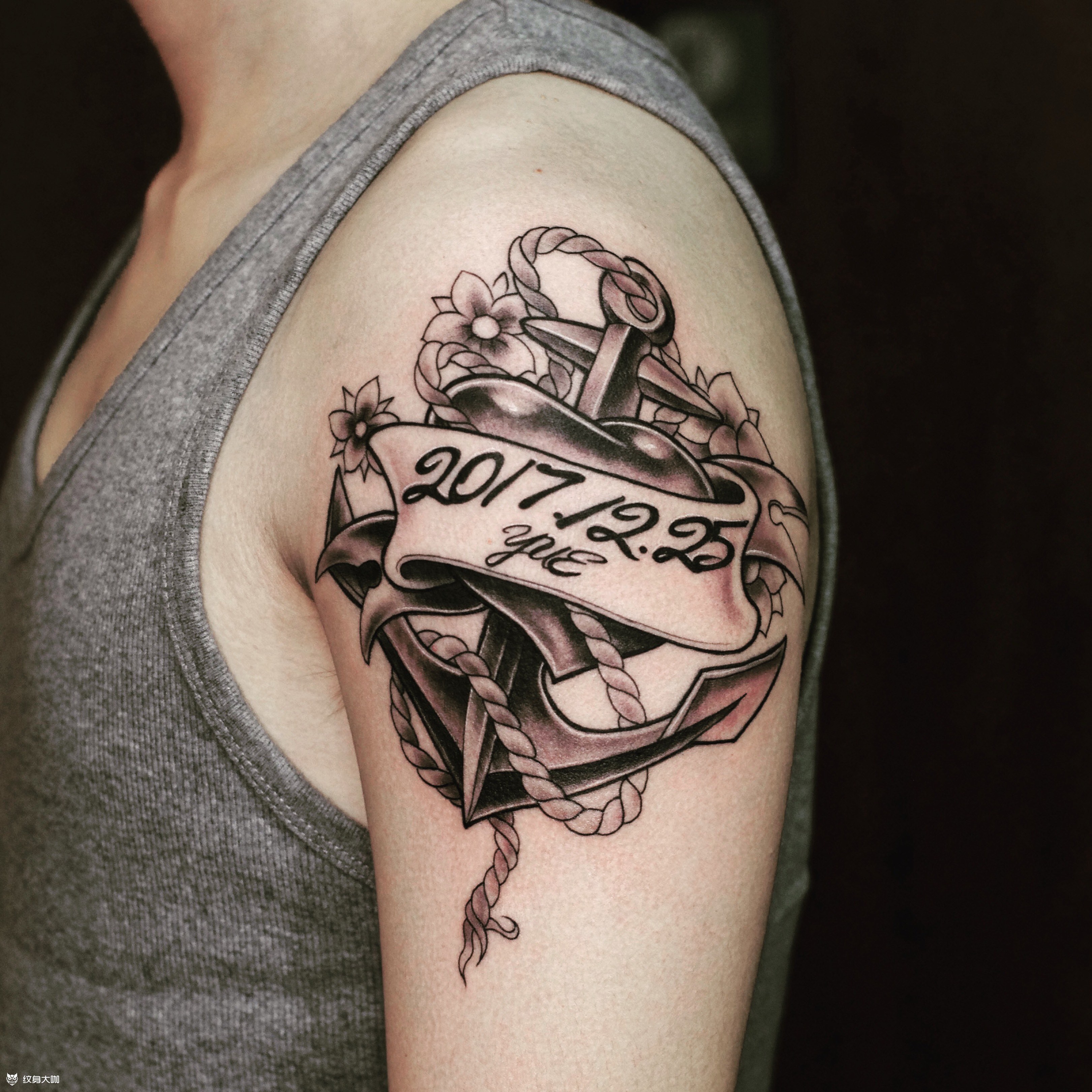 船锚_纹身图案手稿图片_刘刘的纹身作品集