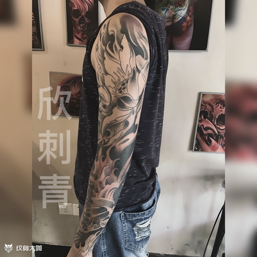 花臂_纹身图案手稿图片_一欣的纹身作品集