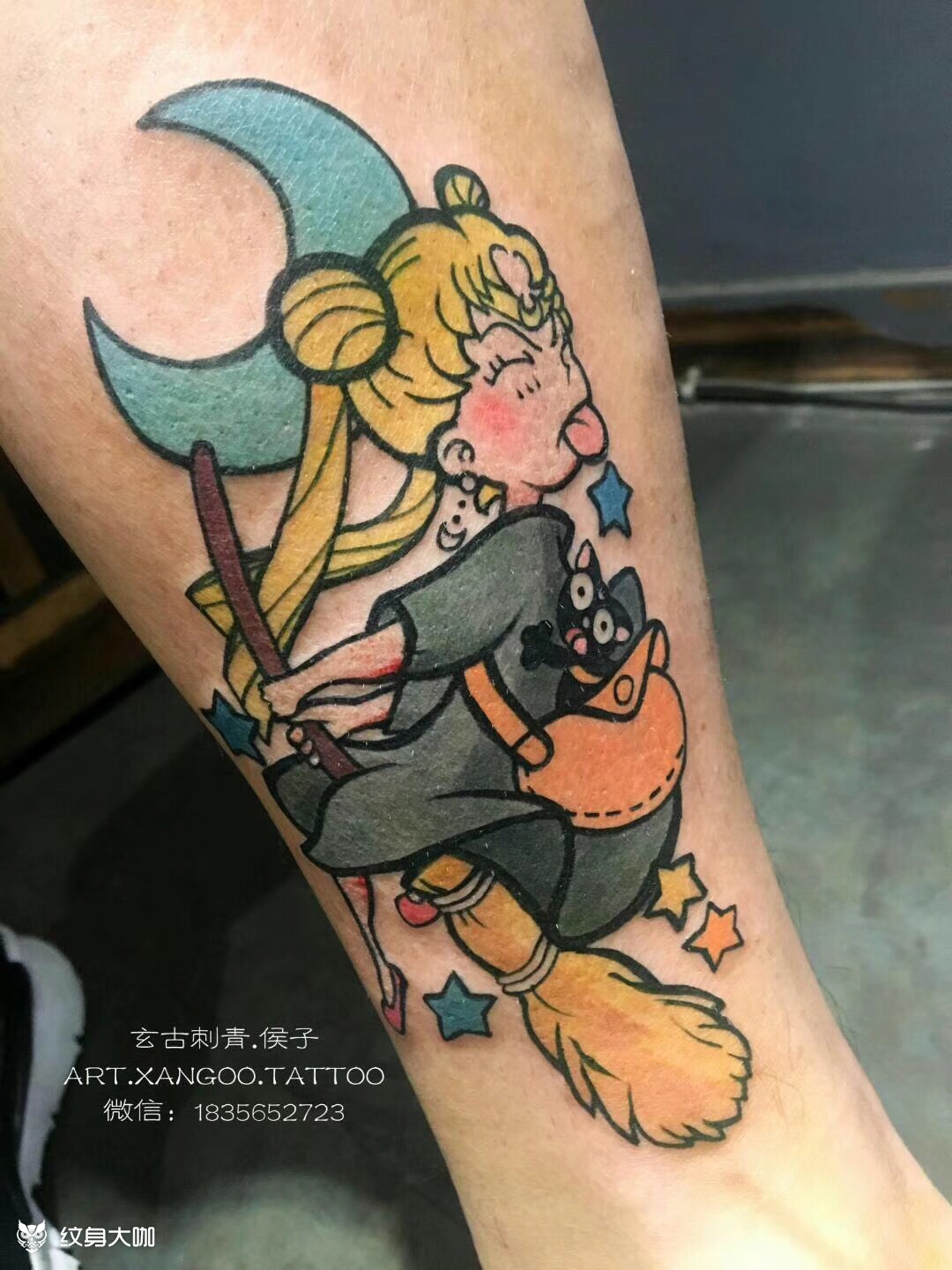 水冰月_纹身图案手稿图片_蓝鼻子狸猫的纹身作品集