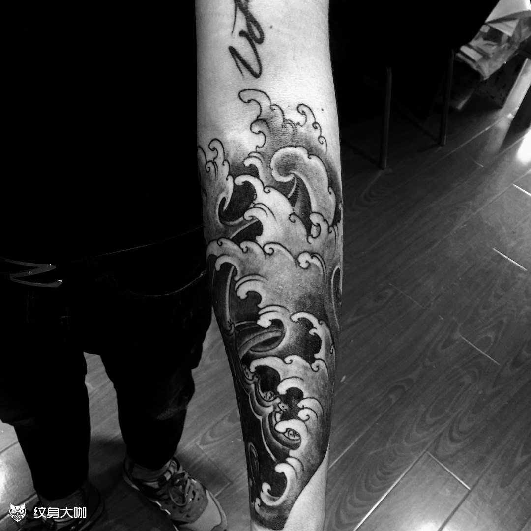 半包小臂.浪_纹身图案手稿图片_波的纹身作品集