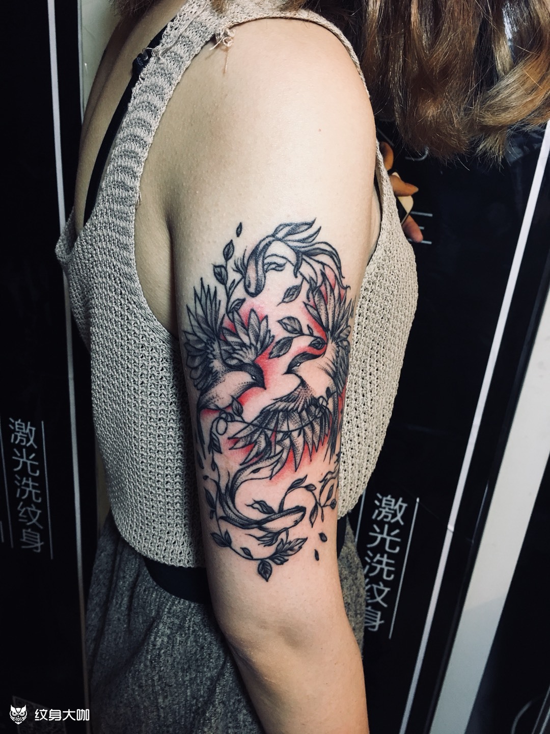 比翼双飞_纹身图案手稿图片_华师傅的纹身作品集