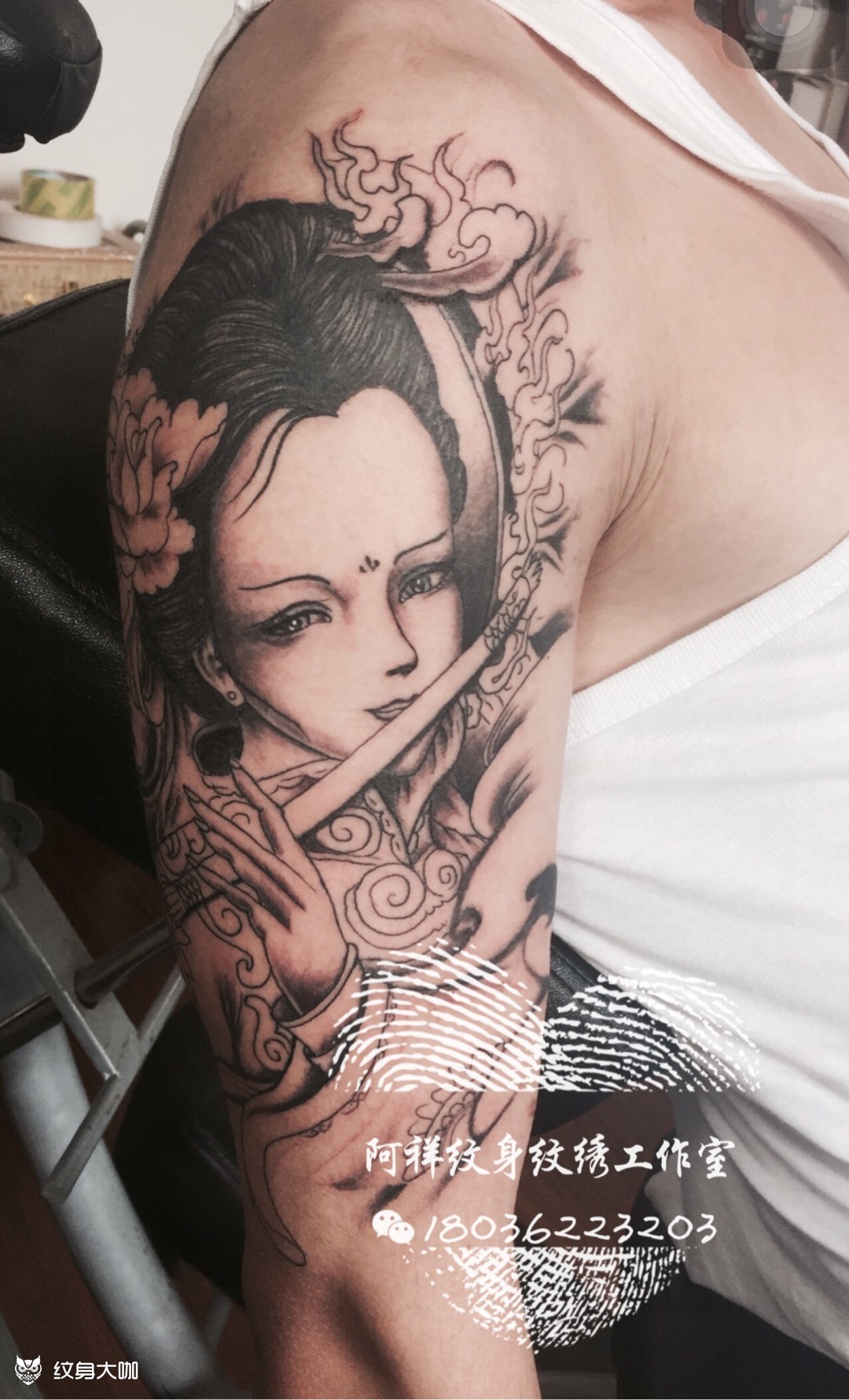 歌姬_纹身图案手稿图片_阿祥的纹身作品集