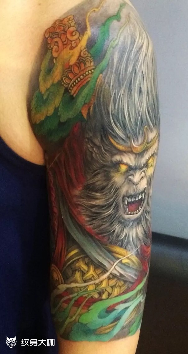 大臂悟空_纹身图案手稿图片_超哥的纹身作品集