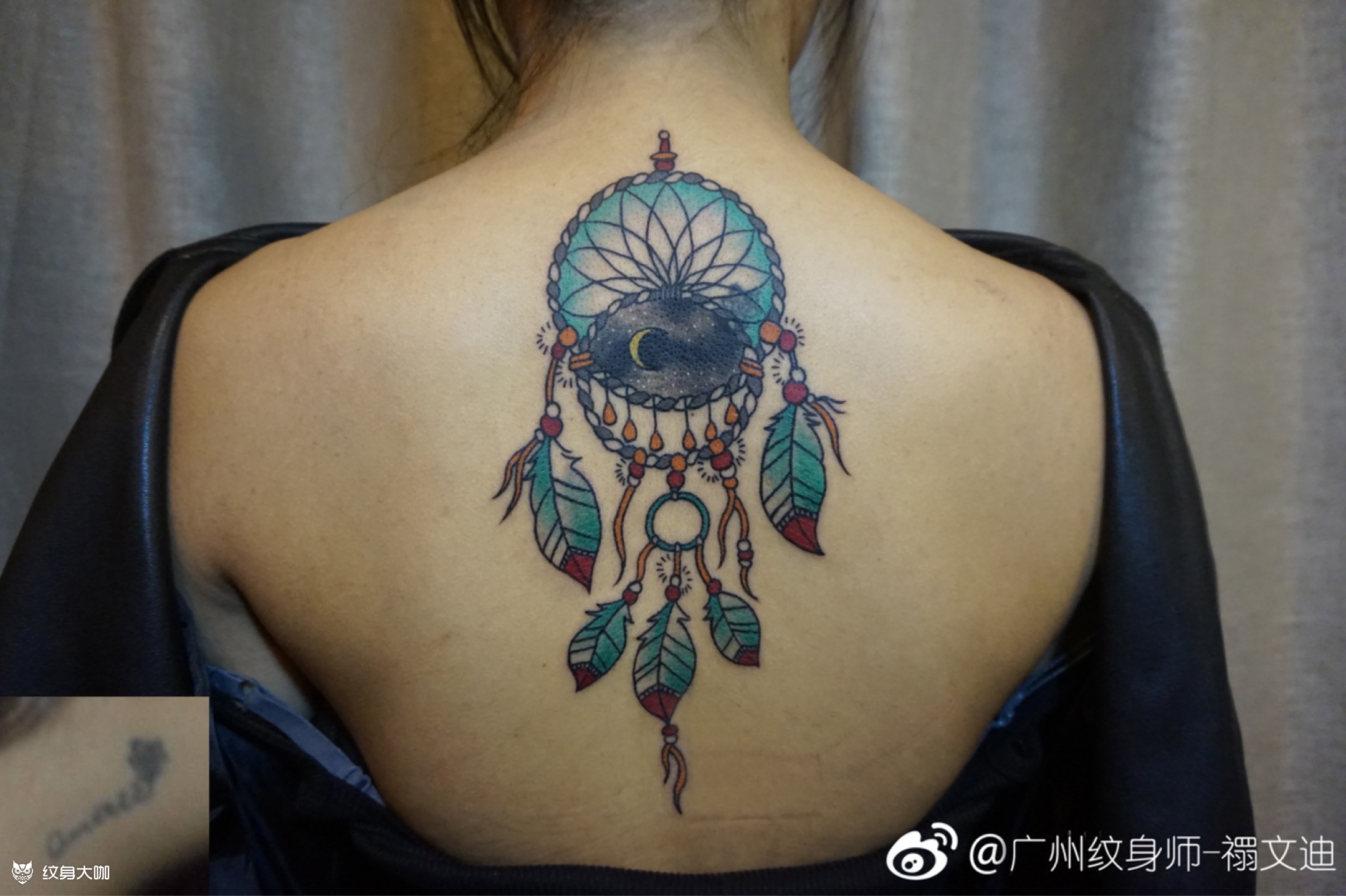 捕梦网(遮盖)_纹身图案手稿图片_禤文迪的纹身作品集