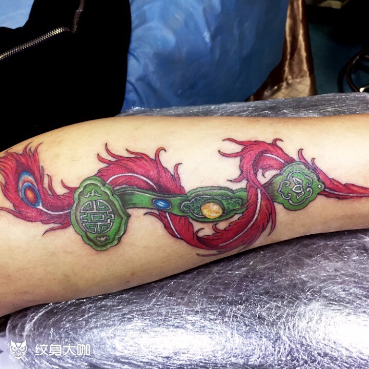 情侣如意凤尾_纹身图案手稿图片_单立豹的纹身作品集