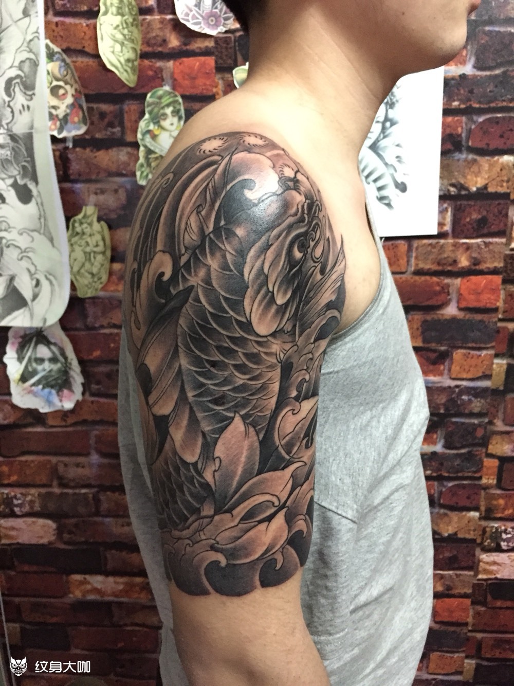 富贵鱼_纹身图案手稿图片_甘涛的纹身作品集