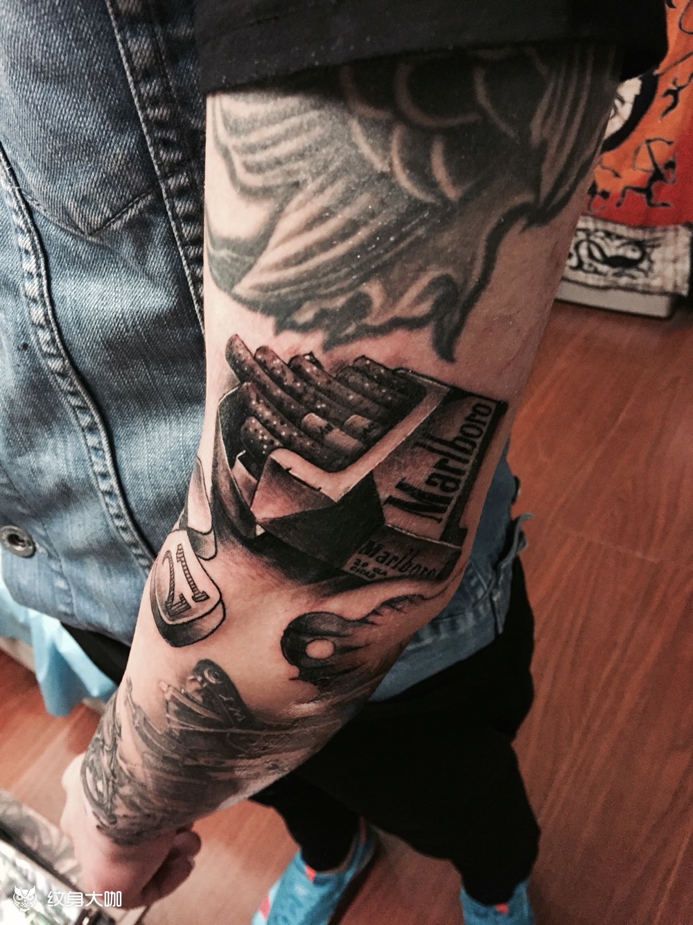 万宝路_纹身图案手稿图片_那永文的纹身作品集