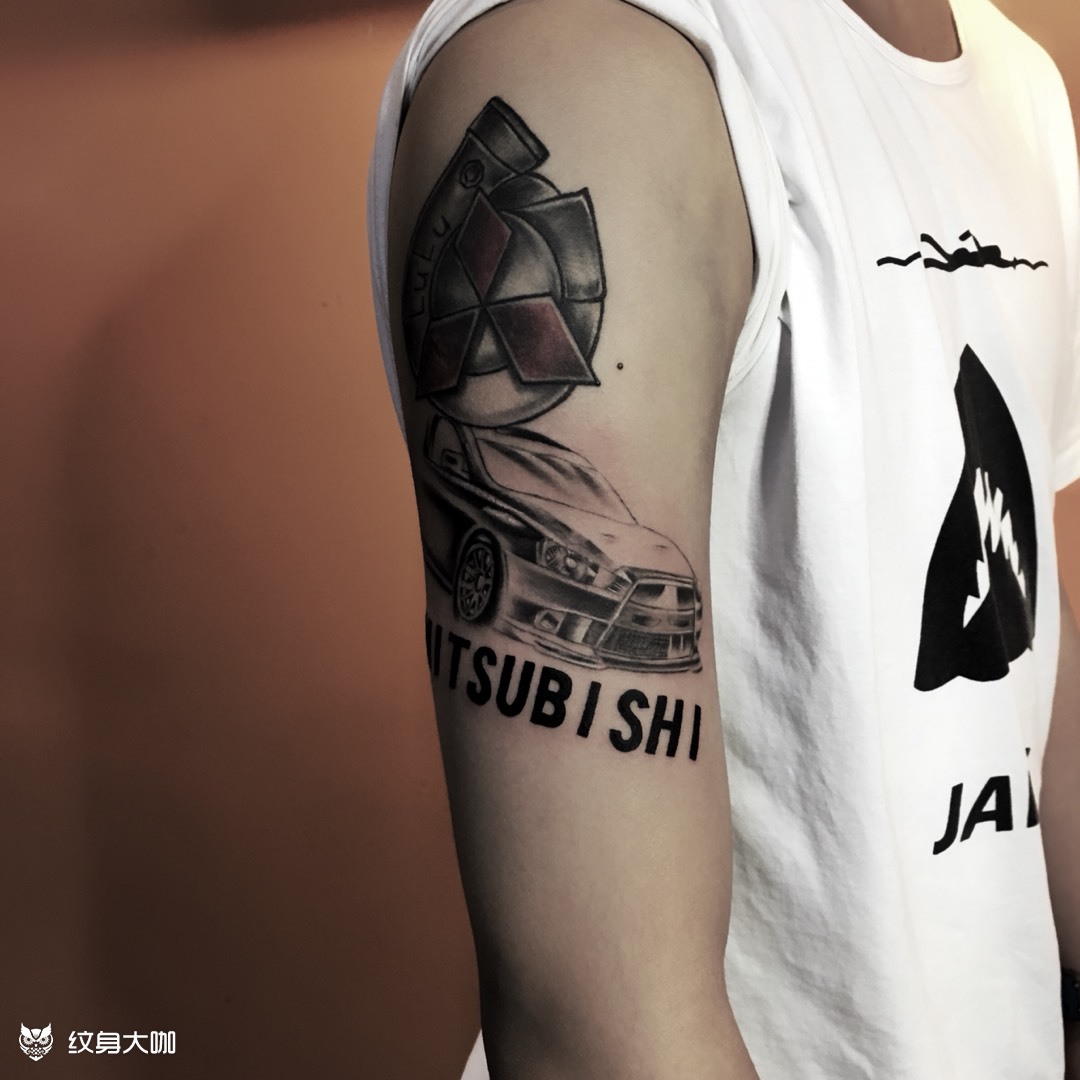 三菱_纹身图案手稿图片_林景的纹身作品集