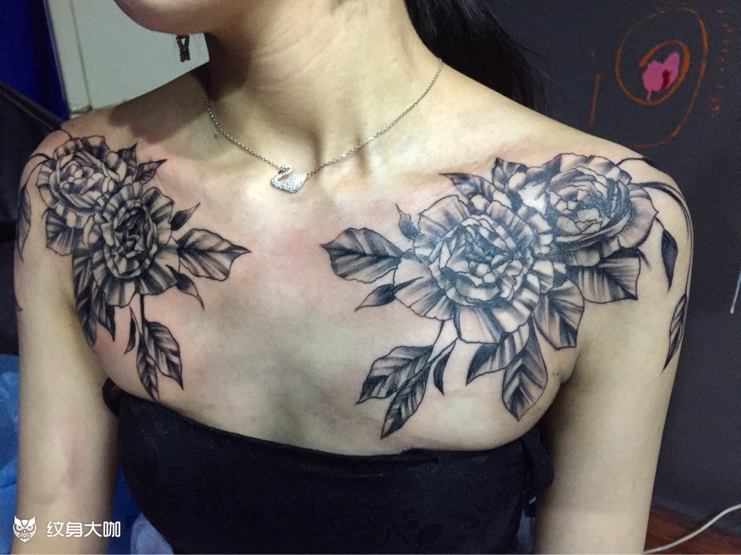 双生花_纹身图案手稿图片_桃子的纹身作品集