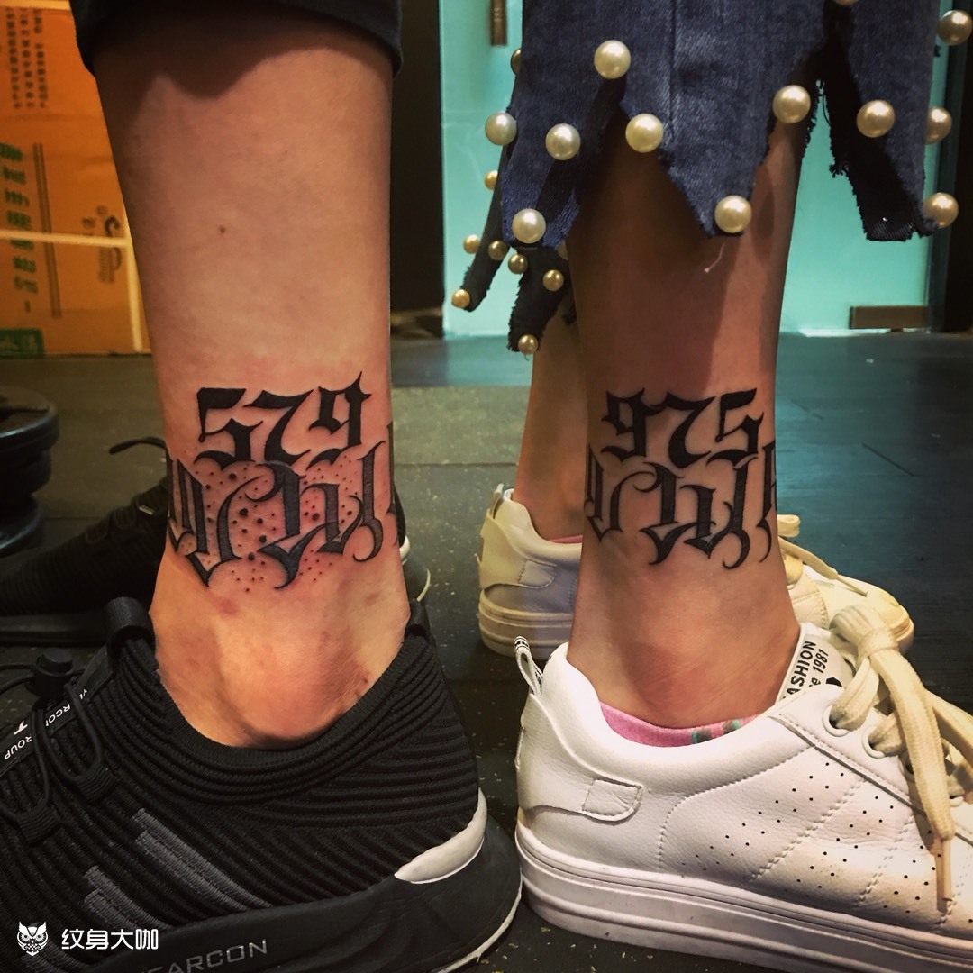 花体脚环_纹身图案手稿图片_张晋源的纹身作品集