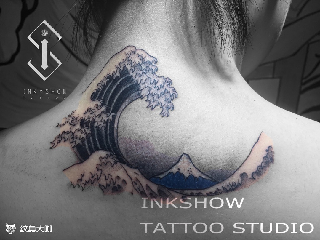 后背浪花_纹身图案手稿图片_song的纹身作品集