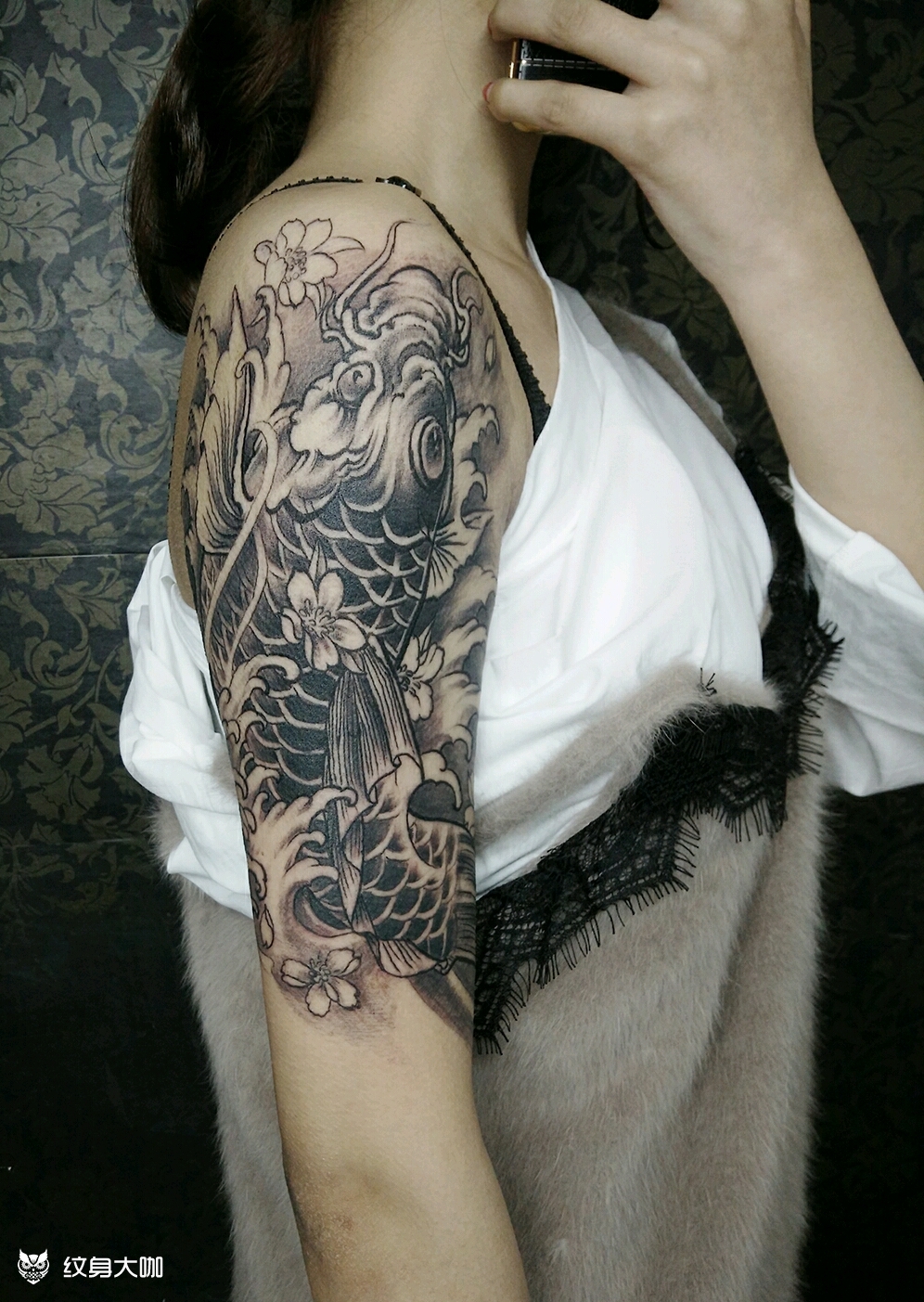 锦鲤_纹身图案手稿图片_水森林的纹身作品集