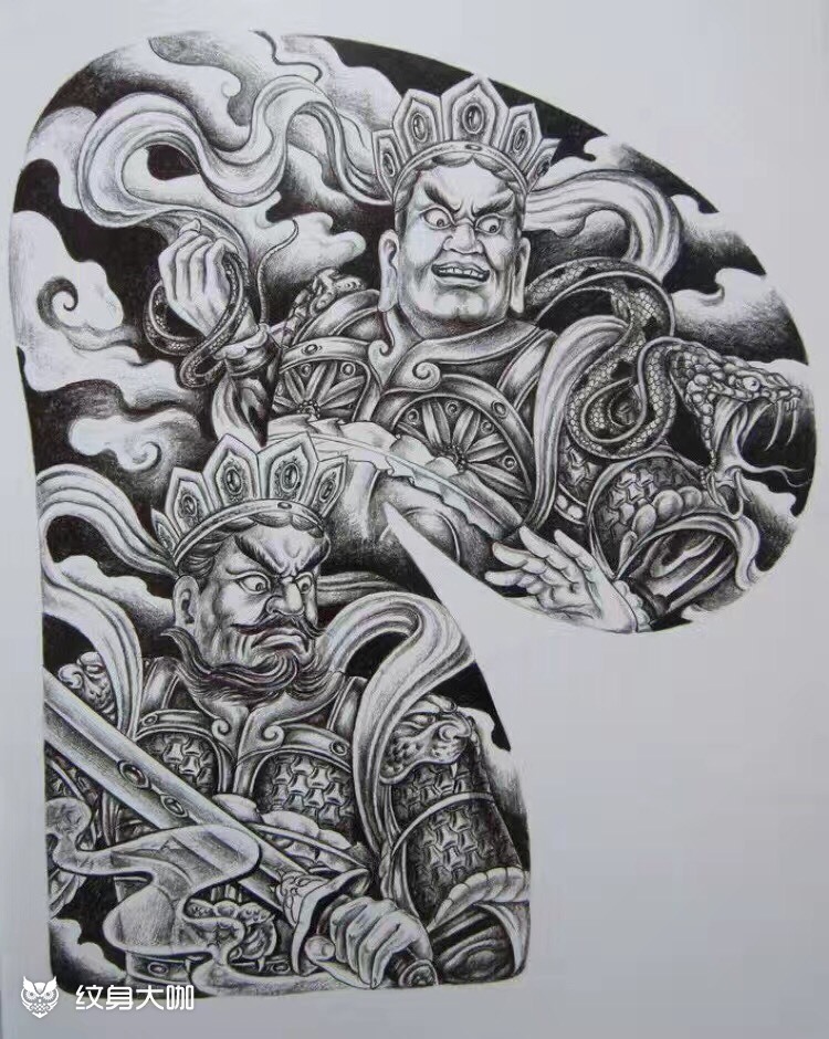 佛教四大天王纹身图案图片