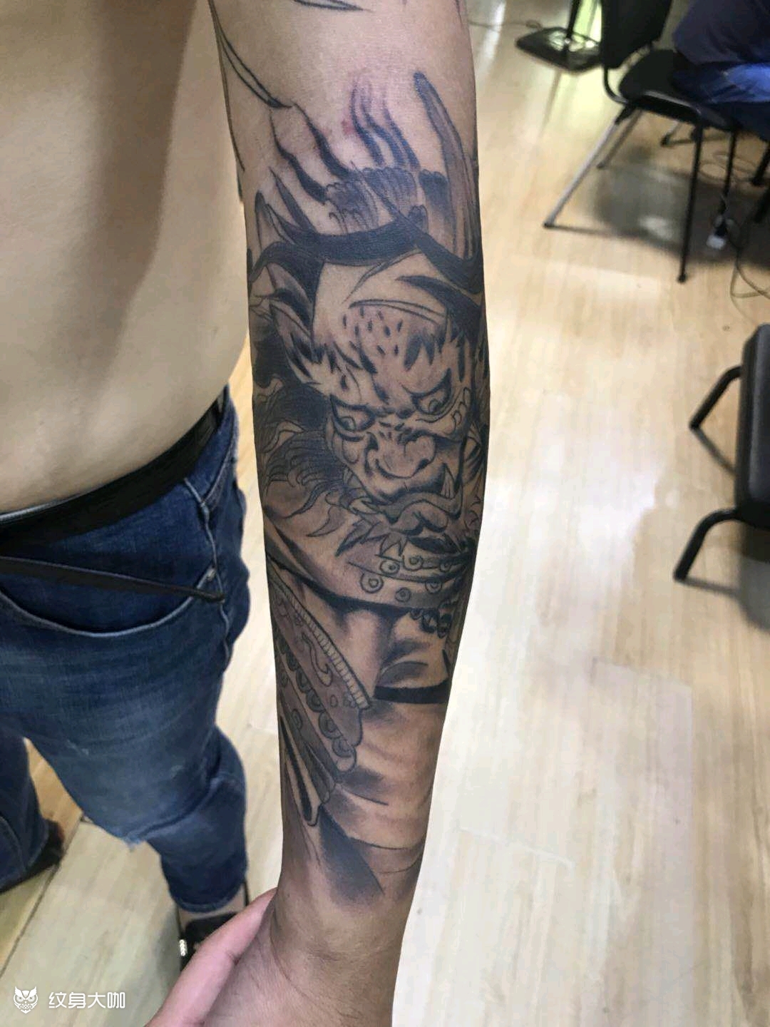 风神包小臂_纹身图案手稿图片_高磊的纹身作品集