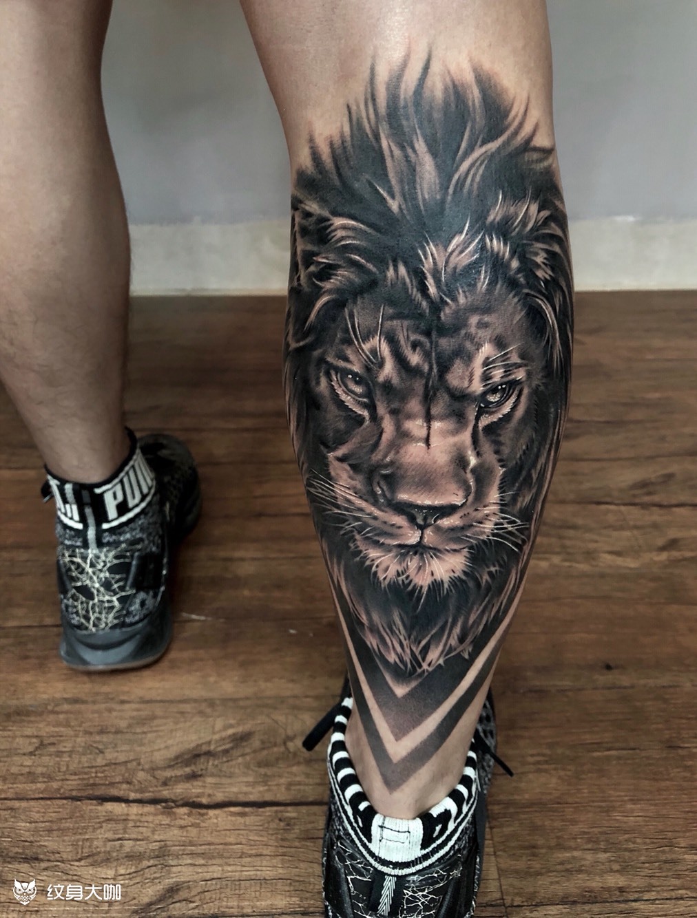小腿后写实狮子