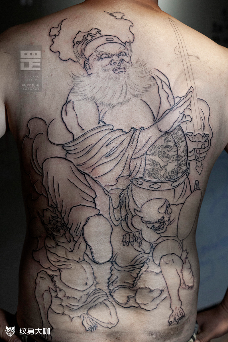 钟馗线_纹身图案手稿图片_姚罡的纹身作品集