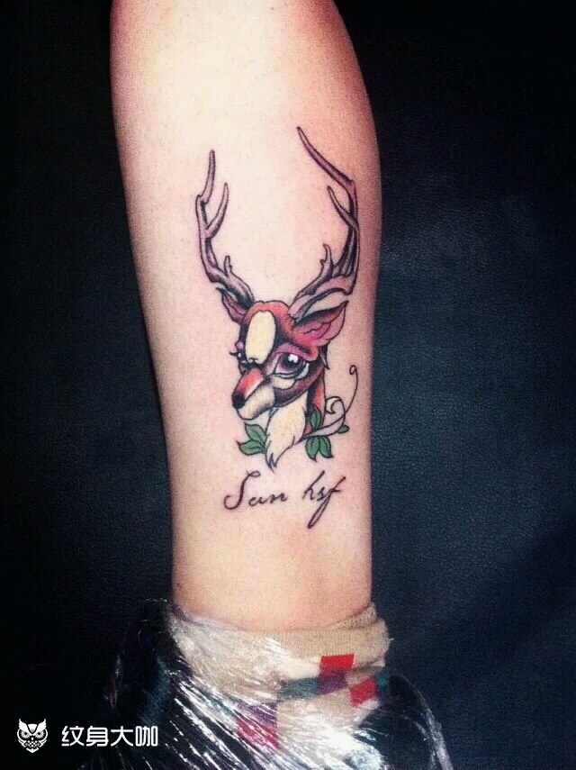 鹿_纹身图案手稿图片_刺艺堂-刺林的纹身作品集